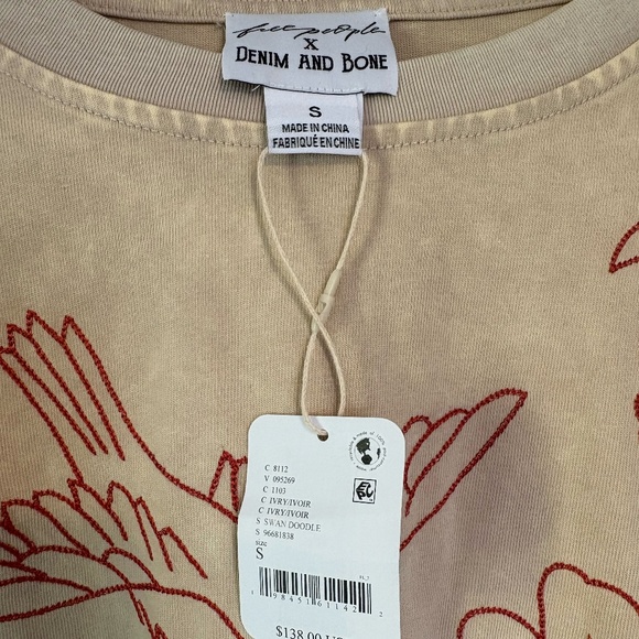 Free People X Denim and Bone Top size Small NWT - Picture 3 of 4